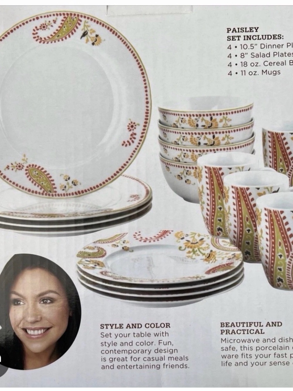 Rachel ray 16 pcs dinnerware set new